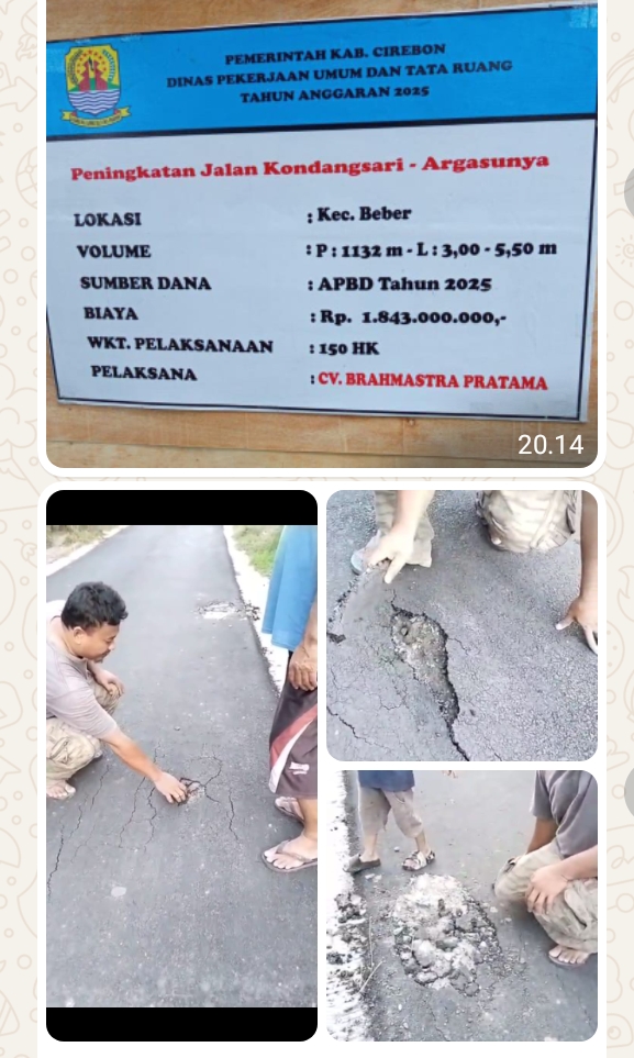 ARM Soroti Proyek PUTR Kabupaten Cirebon: Peningkatan Jalan Kondangsari–Argasunya Diduga Bermasalah, Warga Keluhkan Kualitas Pekerjaan 9 Screenshot 20251102 203648