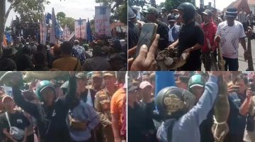 Aksi Demo KOMPI Berjalan Tertib, “Hadiahi” Biawak untuk Pejabat Indramayu