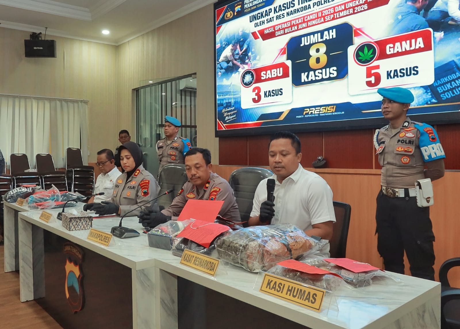 Polres Pekalongan Kota Gelar Konferensi Pers, 8 Kasus Narkotika dan Sejumlah Perkara Pidana Berhasil Diungkap. 9 IMG 20260925 WA0011